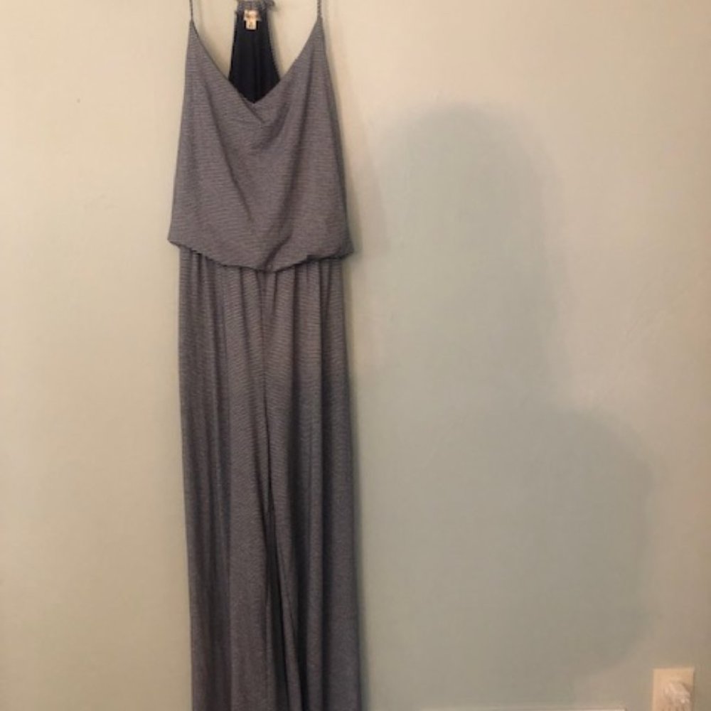 Navy and White striped sleeveless jumper